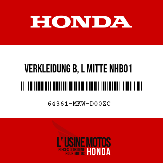 image de 64361-MKW-D00ZC VERKLEIDUNG B, L MITTE NHB01