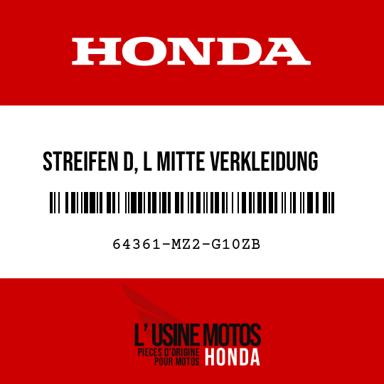 image de 64361-MZ2-G10ZB STREIFEN D, L MITTE VERKLEIDUNG TYPE27