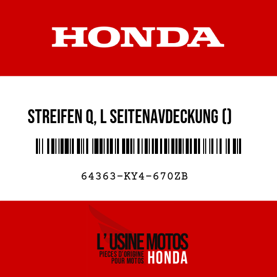 image de 64363-KY4-670ZB STREIFEN Q, L SEITENAVDECKUNG () TYPE9