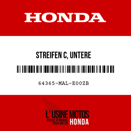 image de 64365-MAL-E00ZB STREIFEN C, UNTERE VERKLEIDUNGSABDECKUNG, L TYPE1