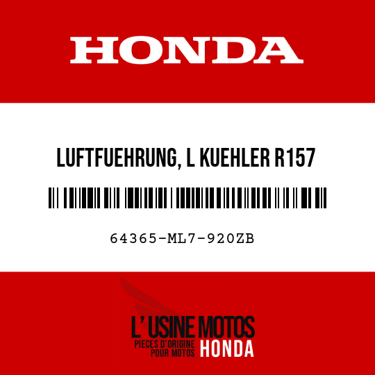 image de 64365-ML7-920ZB LUFTFUEHRUNG, L KUEHLER R157 