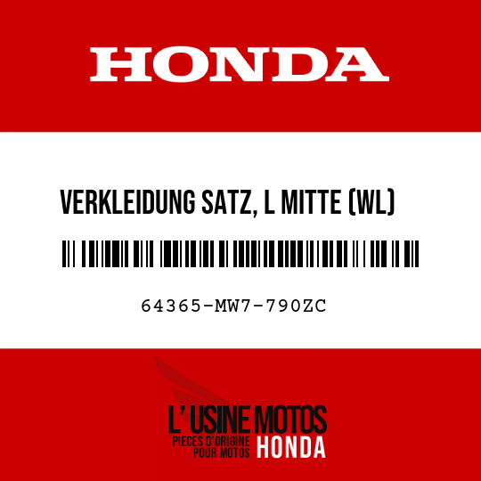 image de 64365-MW7-790ZC VERKLEIDUNG SATZ, L MITTE (WL)