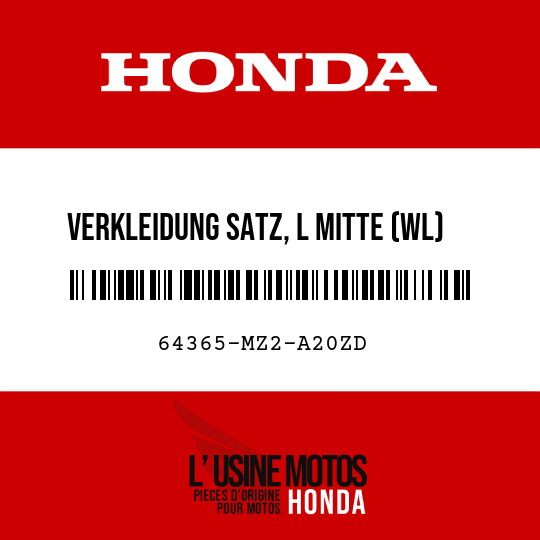 image de 64365-MZ2-A20ZD VERKLEIDUNG SATZ, L MITTE (WL) TYPE24 1 