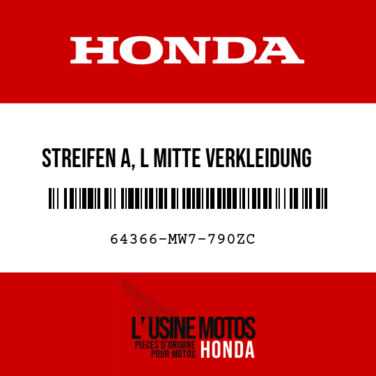 image de 64366-MW7-790ZC STREIFEN A, L MITTE VERKLEIDUNG TYPE9 