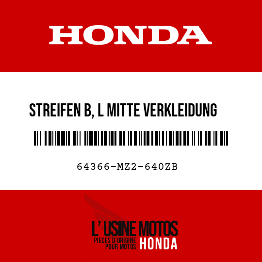 image de 64366-MZ2-640ZB STREIFEN B, L MITTE VERKLEIDUNG TYPE21