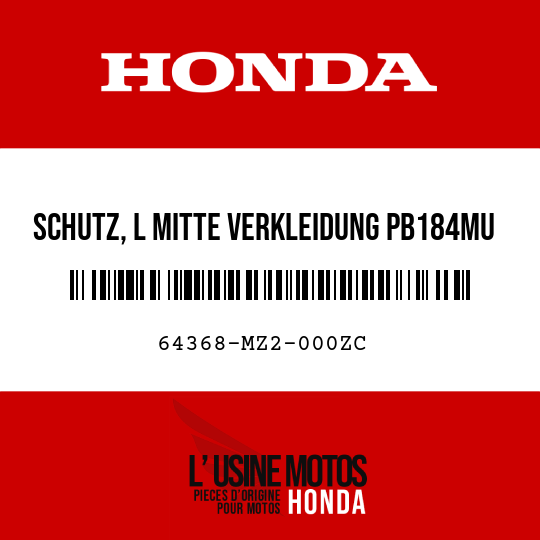 image de 64368-MZ2-000ZC SCHUTZ, L MITTE VERKLEIDUNG PB184MU 