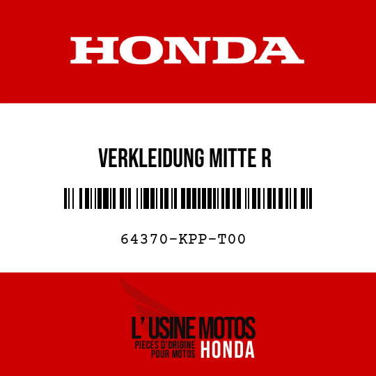 image de 64370-KPP-T00 VERKLEIDUNG MITTE R