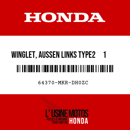 image de 64370-MKR-DH0ZC WINGLET, AUSSEN LINKS TYPE2     1 (TYPE2     1 )