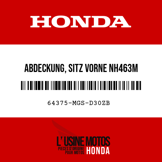 image de 64375-MGS-D30ZB ABDECKUNG, SITZ VORNE NH463M