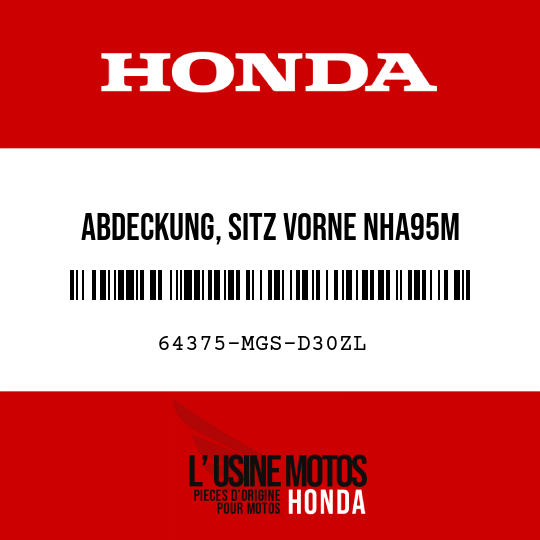 image de 64375-MGS-D30ZL ABDECKUNG, SITZ VORNE NHA95M