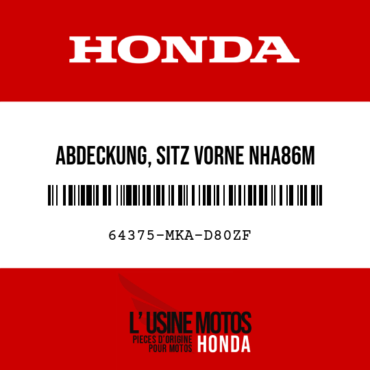image de 64375-MKA-D80ZF ABDECKUNG, SITZ VORNE NHA86M