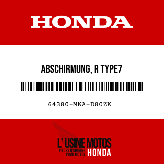 image de 64380-MKA-D80ZK ABSCHIRMUNG, R TYPE7