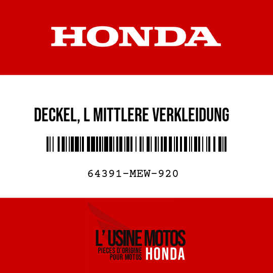 image de 64391-MEW-920 DECKEL, L MITTLERE VERKLEIDUNG