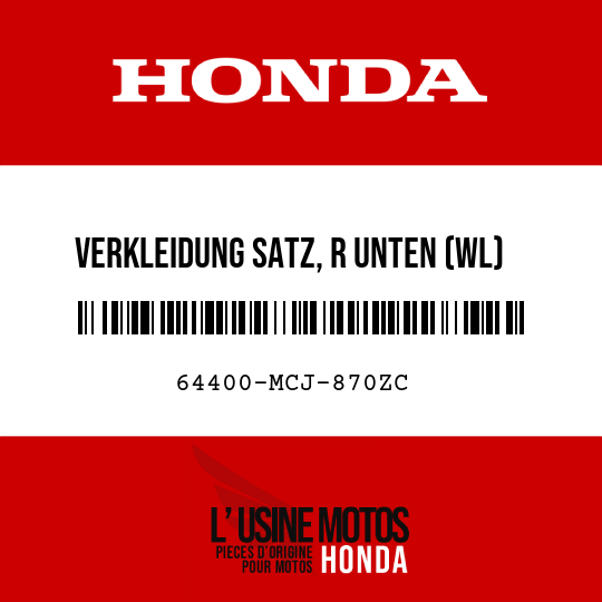image de 64400-MCJ-870ZC VERKLEIDUNG SATZ, R UNTEN (WL) TYPE3 