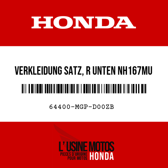 image de 64400-MGP-D00ZB VERKLEIDUNG SATZ, R UNTEN NH167MU