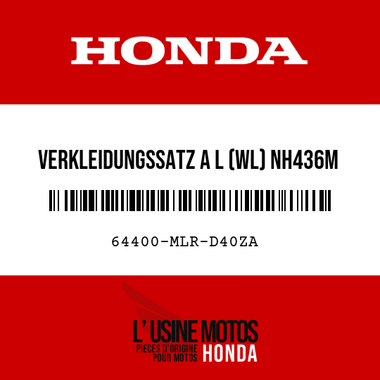 image de 64400-MLR-D40ZA VERKLEIDUNGSSATZ A L (WL) NH436M (NH436M SCHIESSPULVER, MATTES SCHWARZ-METALLIC)
