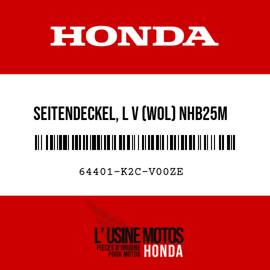 image de 64401-K2C-V00ZE SEITENDECKEL, L V (WOL) NHB25M