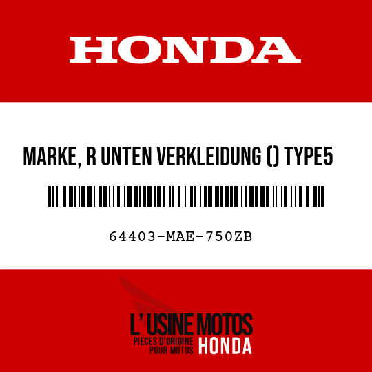 image de 64403-MAE-750ZB MARKE, R UNTEN VERKLEIDUNG () TYPE5 