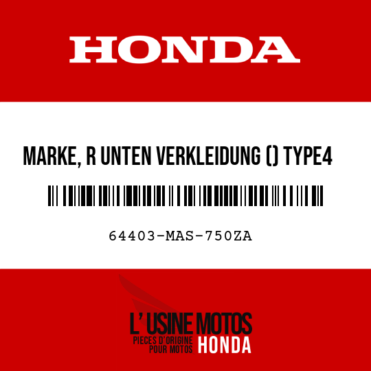 image de 64403-MAS-750ZA MARKE, R UNTEN VERKLEIDUNG () TYPE4