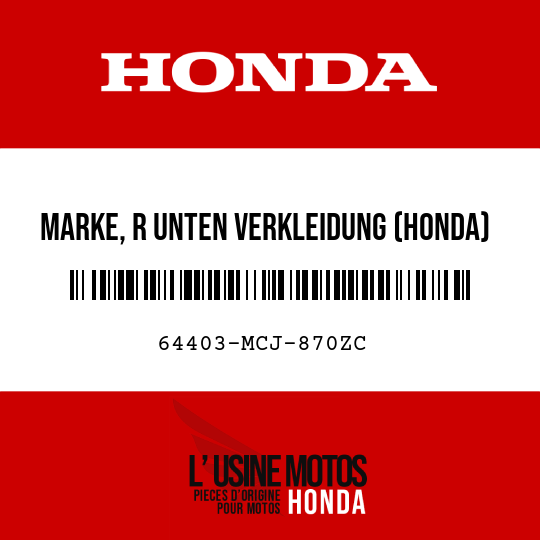 image de 64403-MCJ-870ZC MARKE, R UNTEN VERKLEIDUNG (HONDA) TYPE3