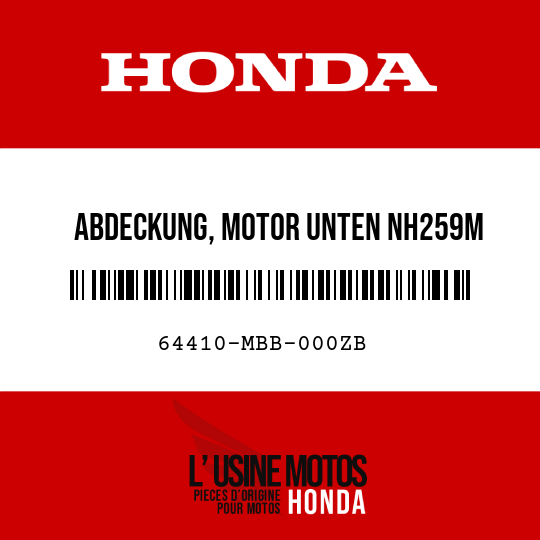 image de 64410-MBB-000ZB ABDECKUNG, MOTOR UNTEN NH259M 
