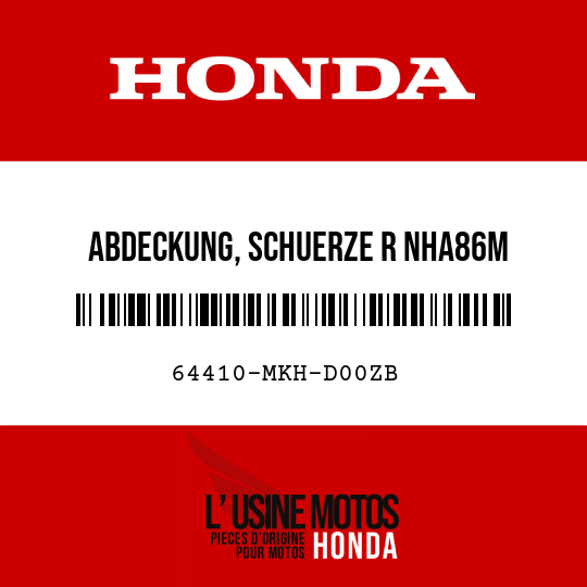 image de 64410-MKH-D00ZB ABDECKUNG, SCHUERZE R NHA86M (NHA86M SCHWARZ-METALLIC, BADASS)