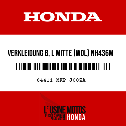 image de 64411-MKP-J00ZA VERKLEIDUNG B, L MITTE (WOL) NH436M