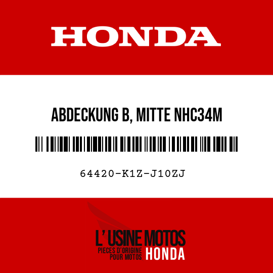 image de 64420-K1Z-J10ZJ ABDECKUNG B, MITTE NHC34M