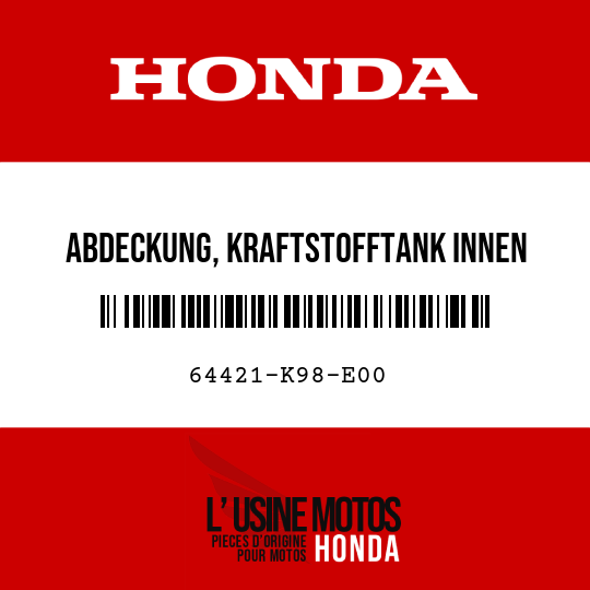 image de 64421-K98-E00 ABDECKUNG, KRAFTSTOFFTANK INNEN