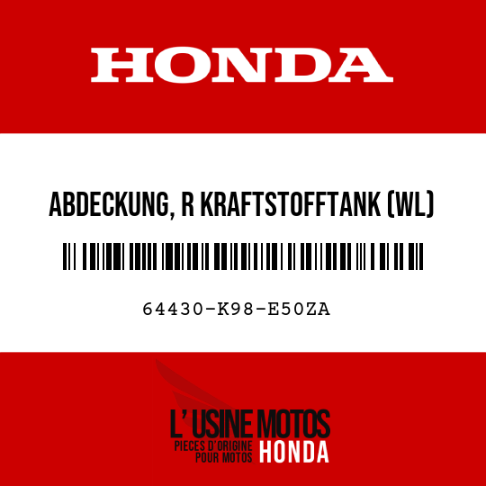 image de 64430-K98-E50ZA ABDECKUNG, R KRAFTSTOFFTANK (WL) TYPE4