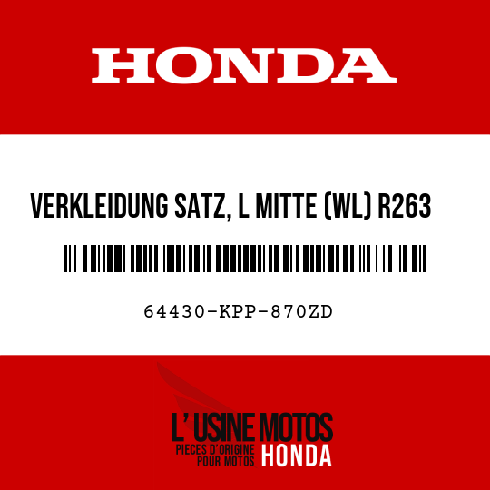 image de 64430-KPP-870ZD VERKLEIDUNG SATZ, L MITTE (WL) R263 