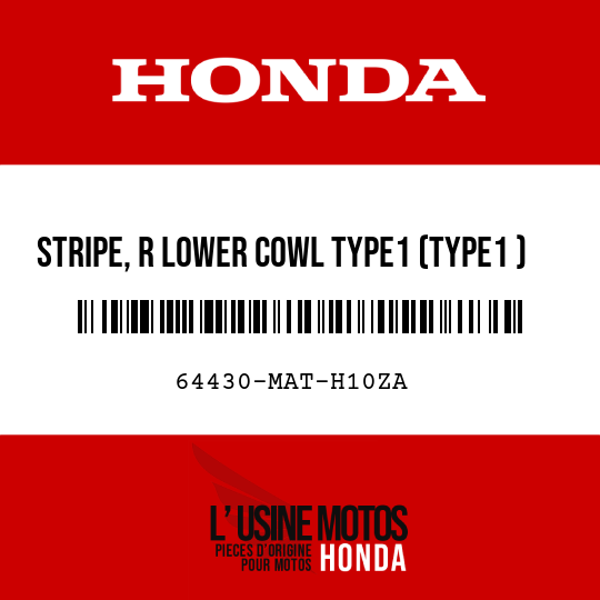 image de 64430-MAT-H10ZA STRIPE, R LOWER COWL TYPE1 (TYPE1 )
