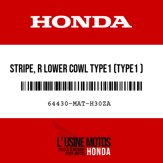 image de 64430-MAT-H30ZA STRIPE, R LOWER COWL TYPE1 (TYPE1 )