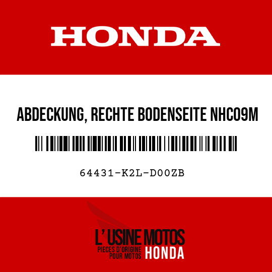 image de 64431-K2L-D00ZB ABDECKUNG, RECHTE BODENSEITE NHC09M (NHC09M MATT LEUCHTEND SILBER METALLIC)