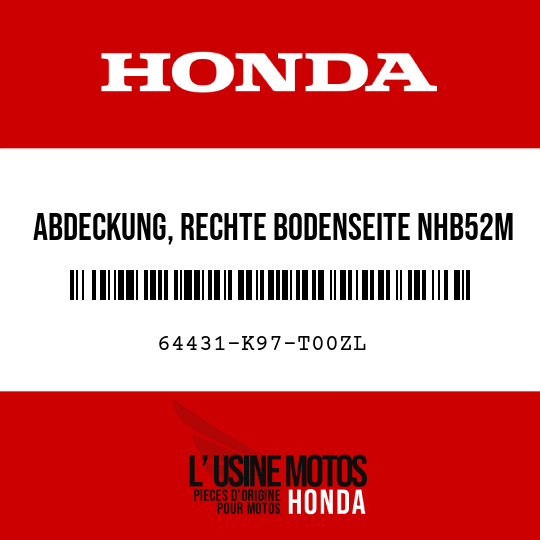 image de 64431-K97-T00ZL ABDECKUNG, RECHTE BODENSEITE NHB52M