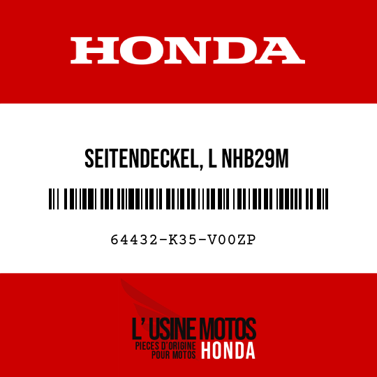 image de 64432-K35-V00ZP SEITENDECKEL, L NHB29M