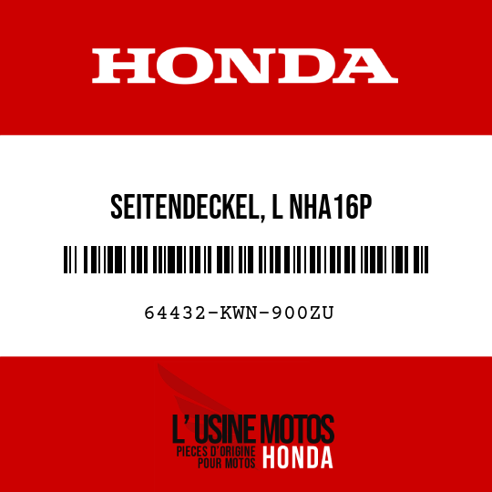 image de 64432-KWN-900ZU SEITENDECKEL, L NHA16P