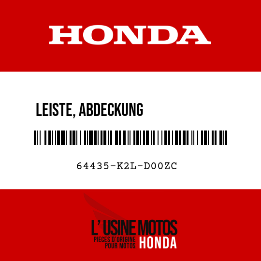 image de 64435-K2L-D00ZC LEISTE, ABDECKUNG             BEIFAHRERFUSSRASTE R NHB52M (NHB52M CARBONIUM-GRAUMETALLIC MATT)