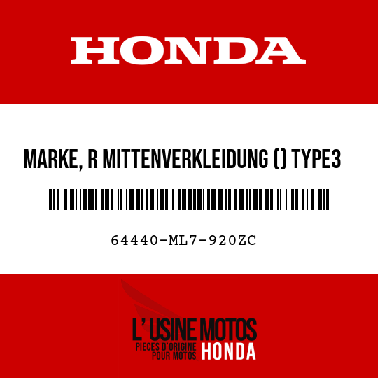 image de 64440-ML7-920ZC MARKE, R MITTENVERKLEIDUNG () TYPE3
