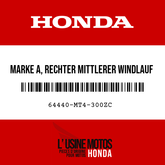 image de 64440-MT4-300ZC MARKE A, RECHTER MITTLERER WINDLAUF TYPE3 