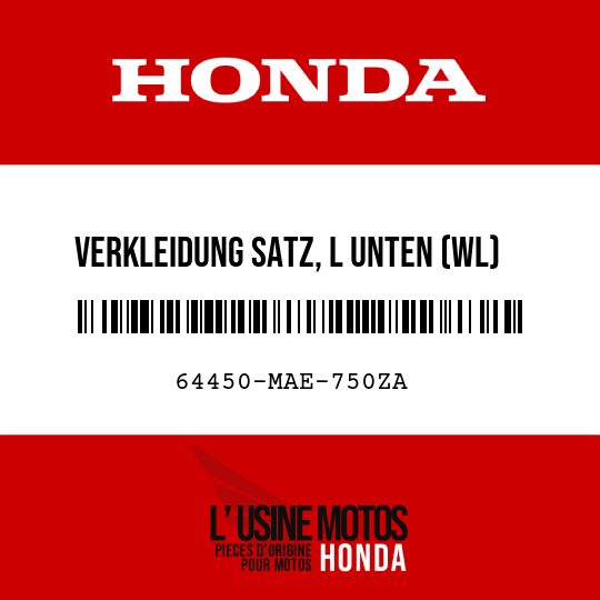 image de 64450-MAE-750ZA VERKLEIDUNG SATZ, L UNTEN (WL) TYPE4 