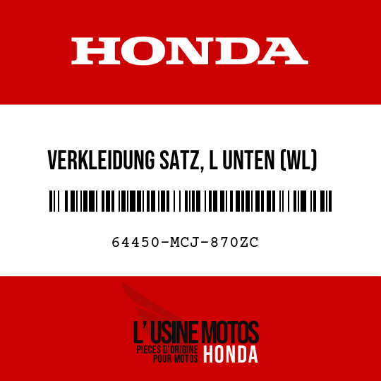 image de 64450-MCJ-870ZC VERKLEIDUNG SATZ, L UNTEN (WL) TYPE3 