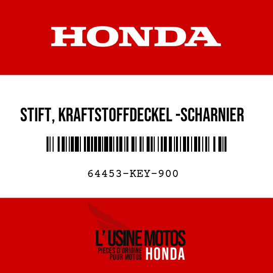 image de 64453-KEY-900 STIFT, KRAFTSTOFFDECKEL -SCHARNIER