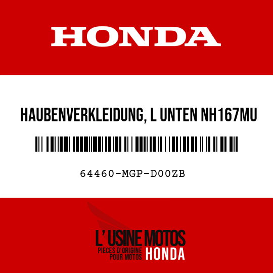 image de 64460-MGP-D00ZB HAUBENVERKLEIDUNG, L UNTEN NH167MU