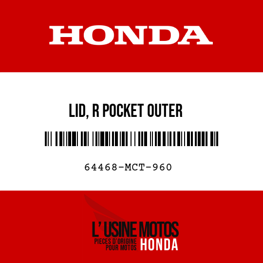 image de 64468-MCT-960 LID, R POCKET OUTER
