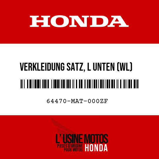 image de 64470-MAT-000ZF VERKLEIDUNG SATZ, L UNTEN (WL) TYPE3 1 