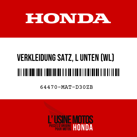 image de 64470-MAT-D30ZB VERKLEIDUNG SATZ, L UNTEN (WL) TYPE8