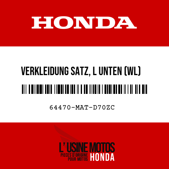 image de 64470-MAT-D70ZC VERKLEIDUNG SATZ, L UNTEN (WL) TYPE3 