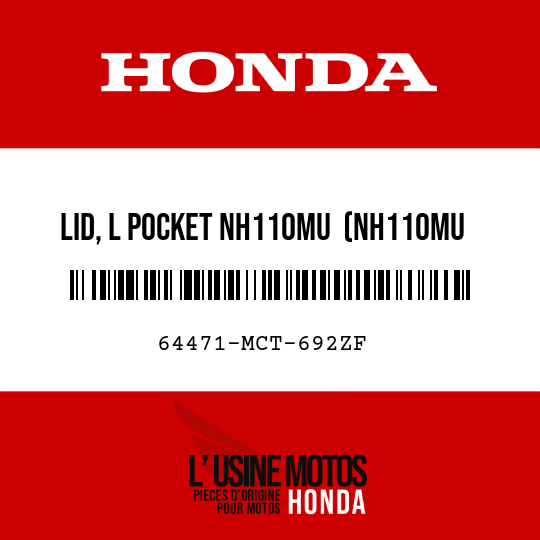 image de 64471-MCT-692ZF LID, L POCKET NH110MU  (NH110MU MAGNUM SILVER METALLIC-U)
