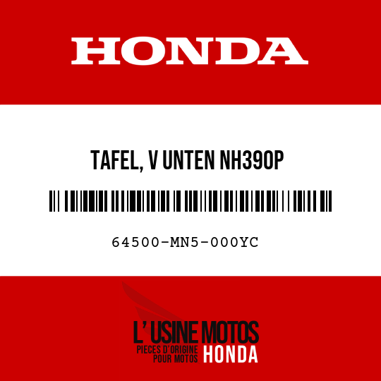 image de 64500-MN5-000YC TAFEL, V UNTEN NH390P 